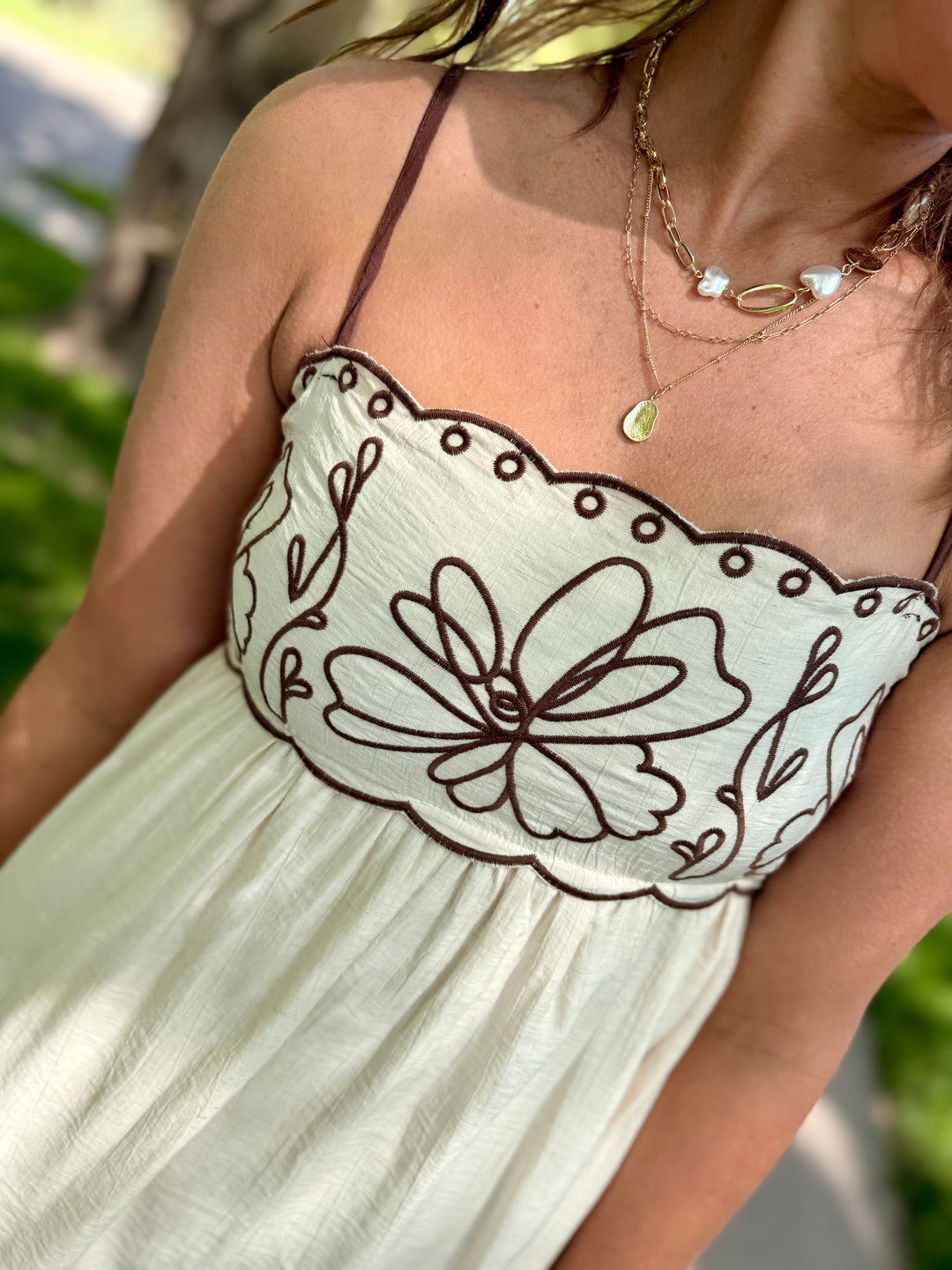 Isabella Embroidered Midi Dress