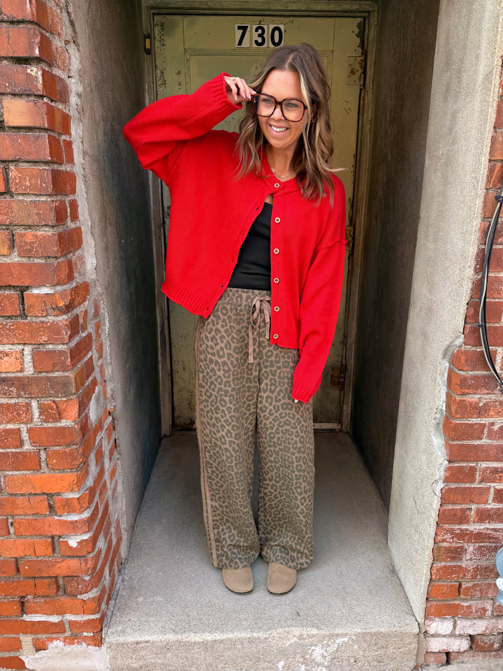 Harper Leopard Print Wide Leg Pants