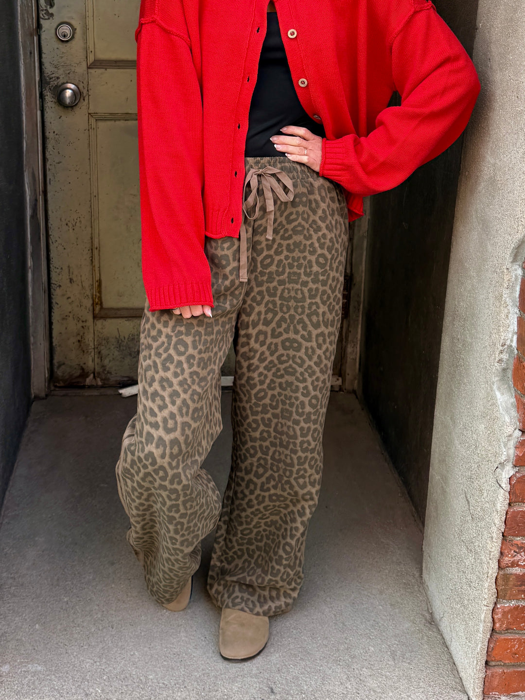 Harper Leopard Print Wide Leg Pants