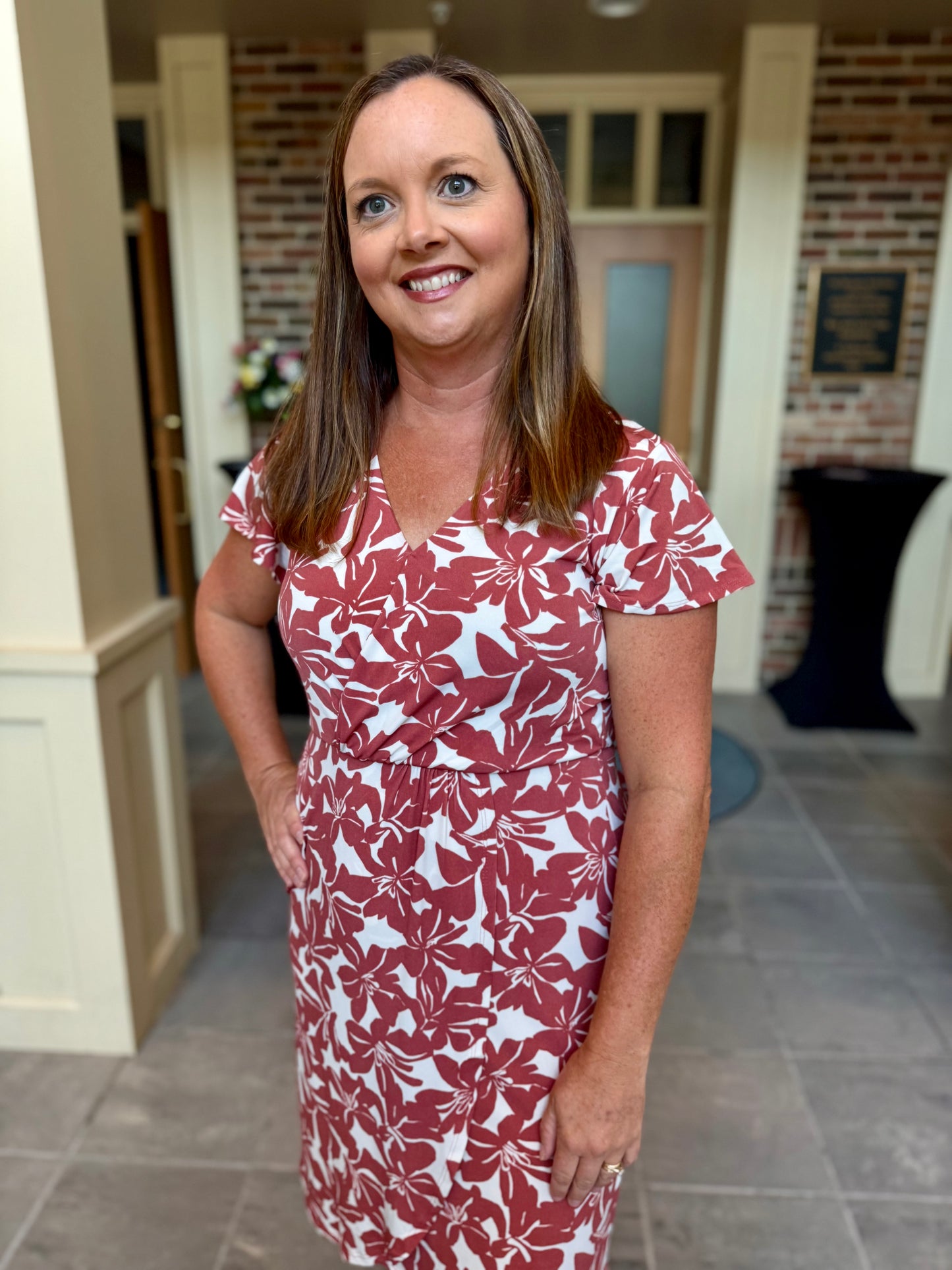 Bloom & Ruffle Surplice Floral Dress