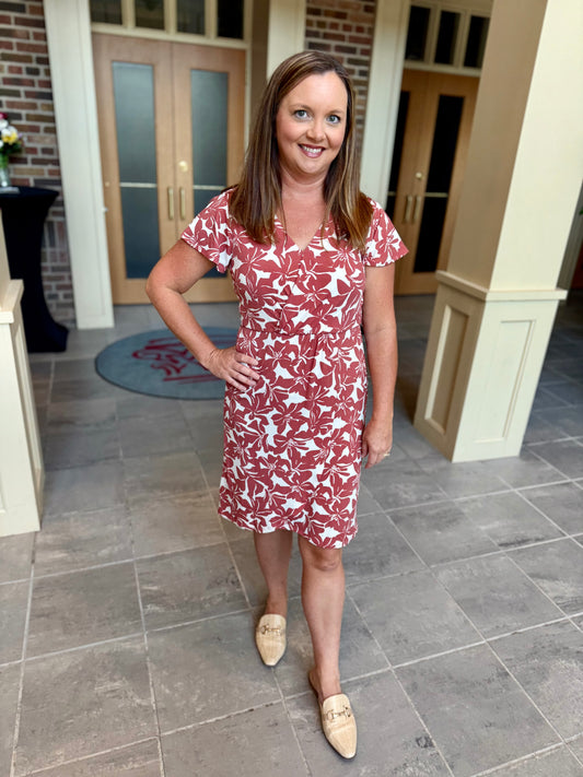 Bloom & Ruffle Surplice Floral Dress