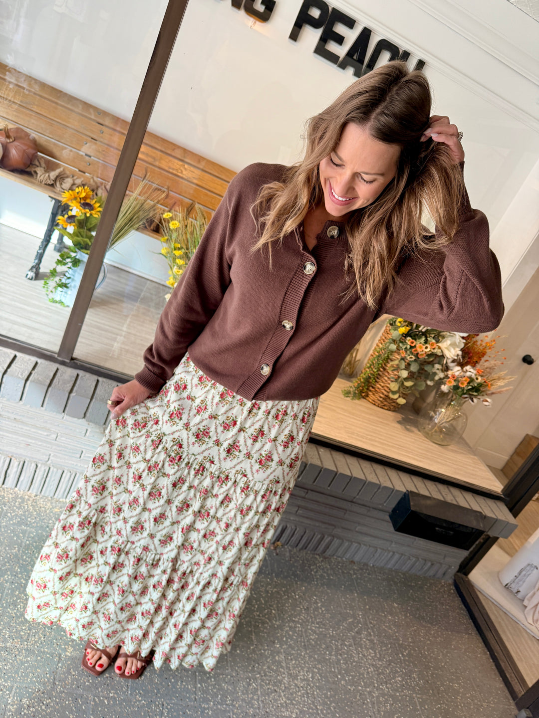 Barrett Crop Cardigan – Chocolate Brown