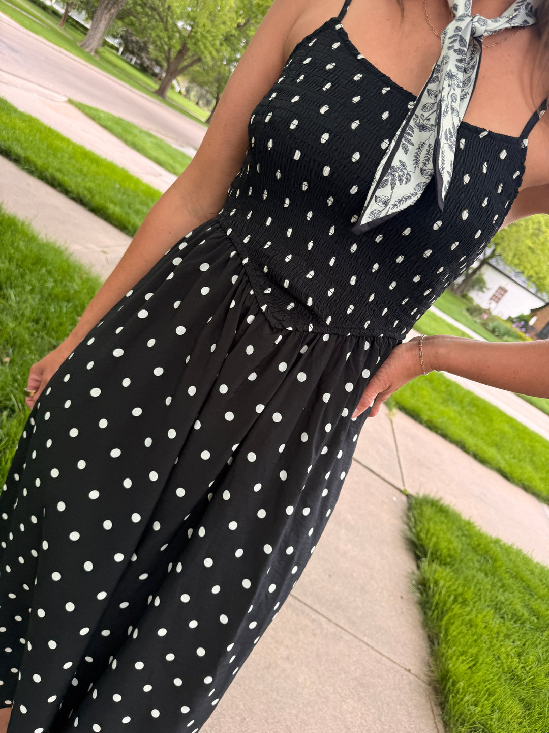Hazel Polka Dot Midi Dress