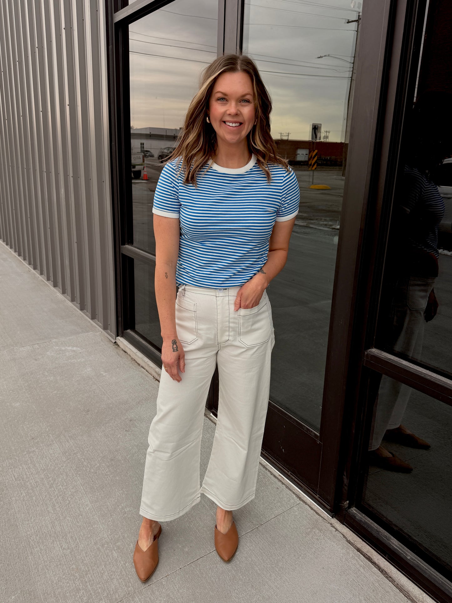 Striped Contrast - Ocean Blue