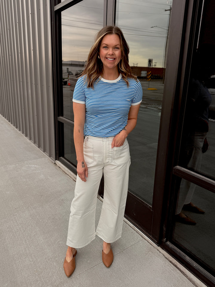 Striped Contrast - Ocean Blue