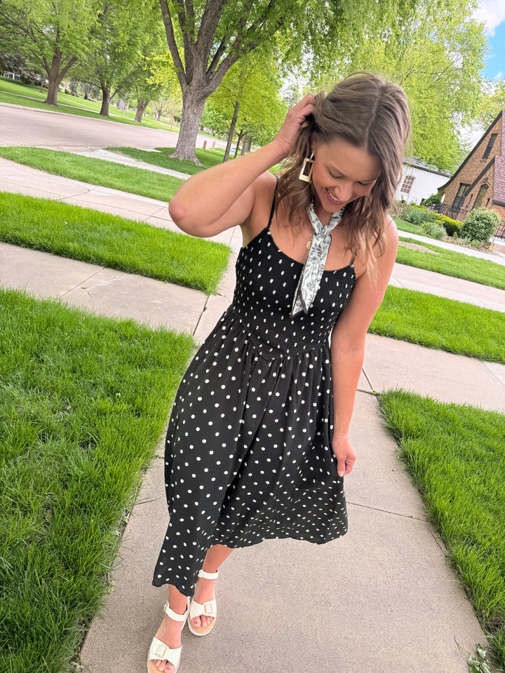 Hazel Polka Dot Midi Dress