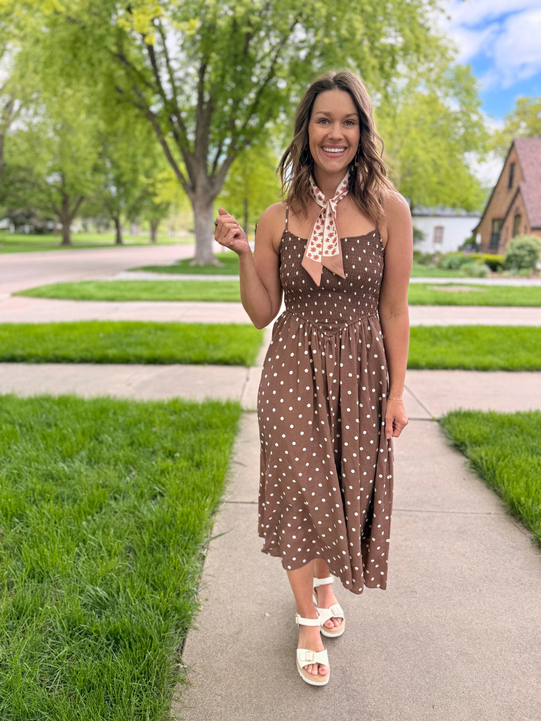 Hazel Polka Dot Midi Dress