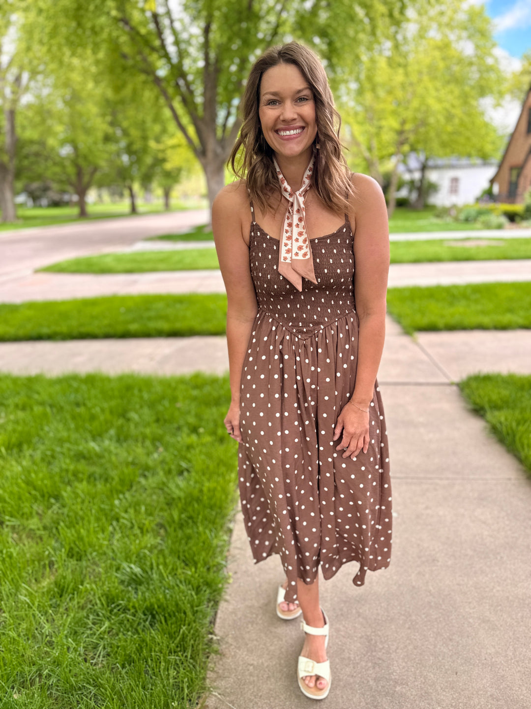 Hazel Polka Dot Midi Dress
