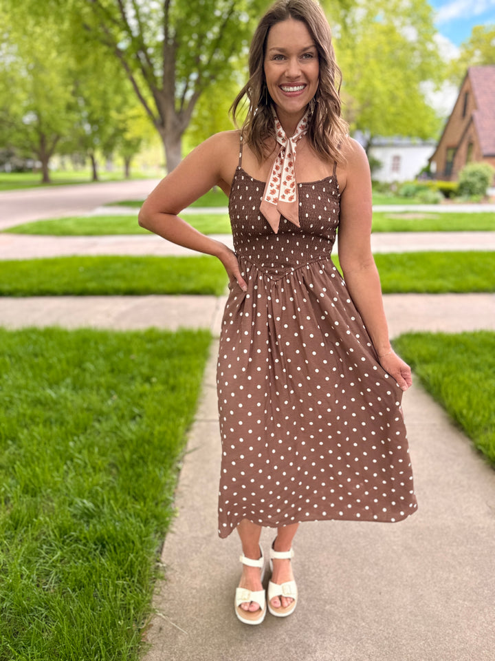 Hazel Polka Dot Midi Dress