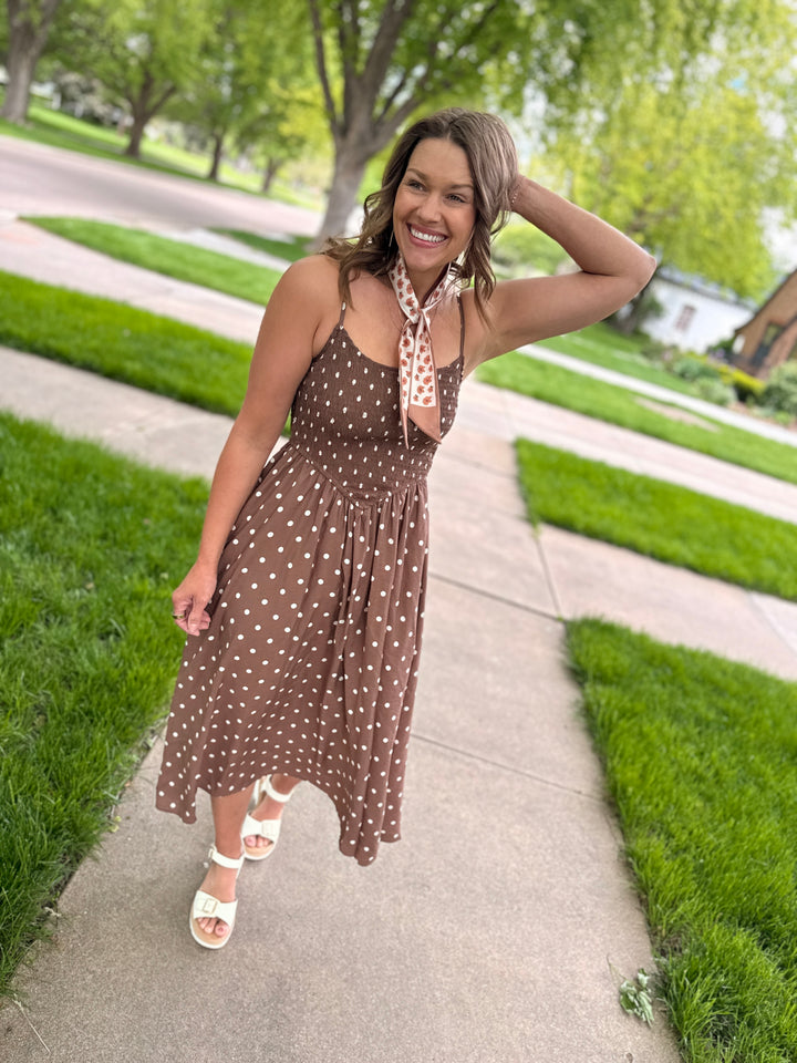 Hazel Polka Dot Midi Dress