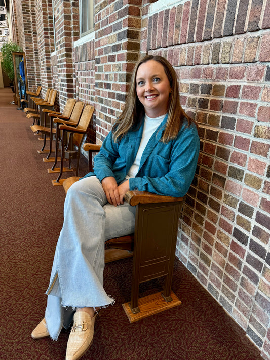 Cozy Ridge Brushed Rib Shacket - Teal