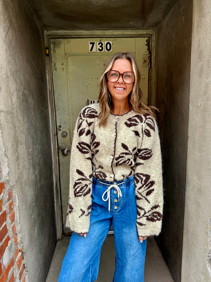 The Hazel Floral Botanical Cardigan