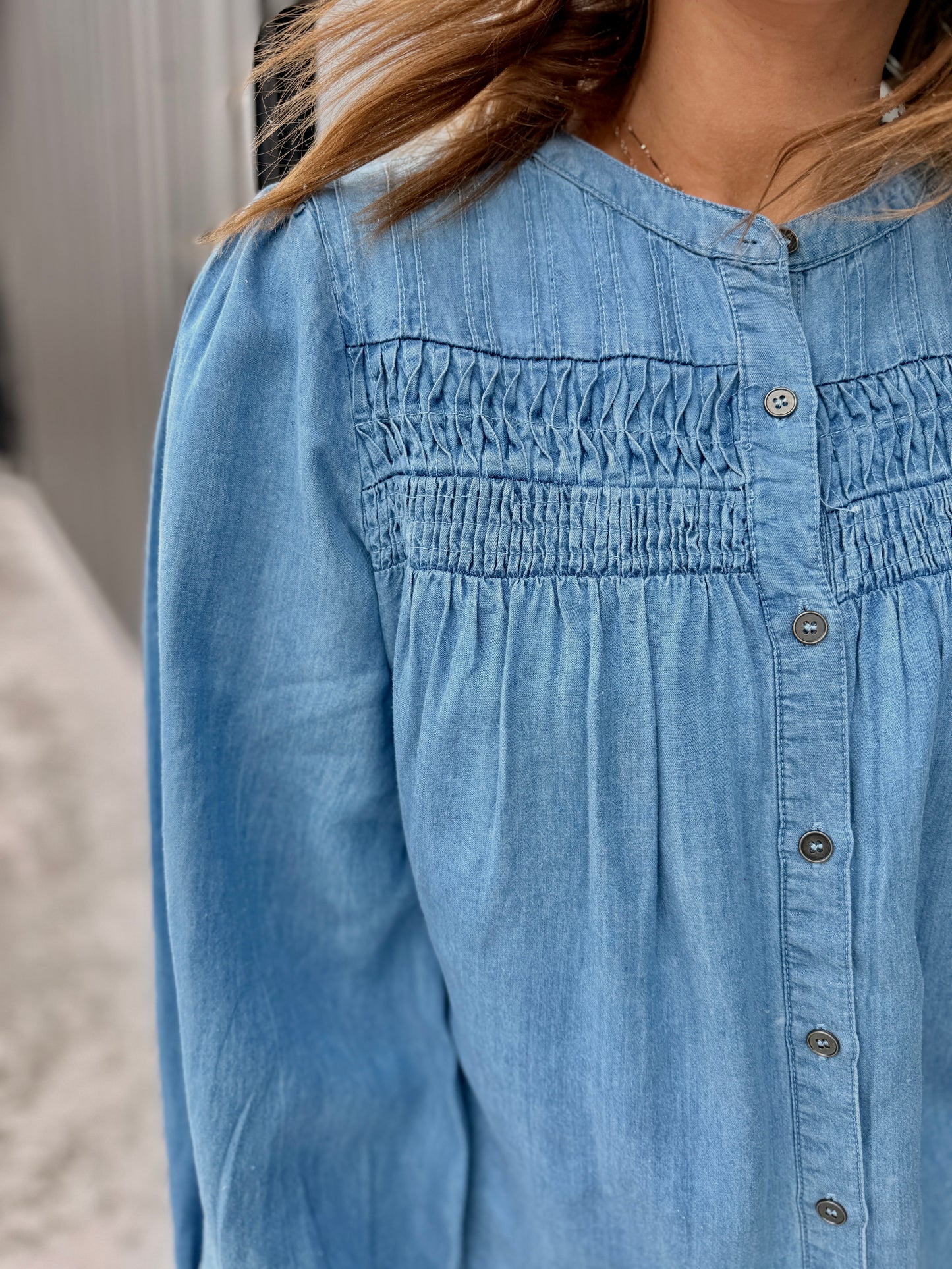 The Isla Chambray Blouse