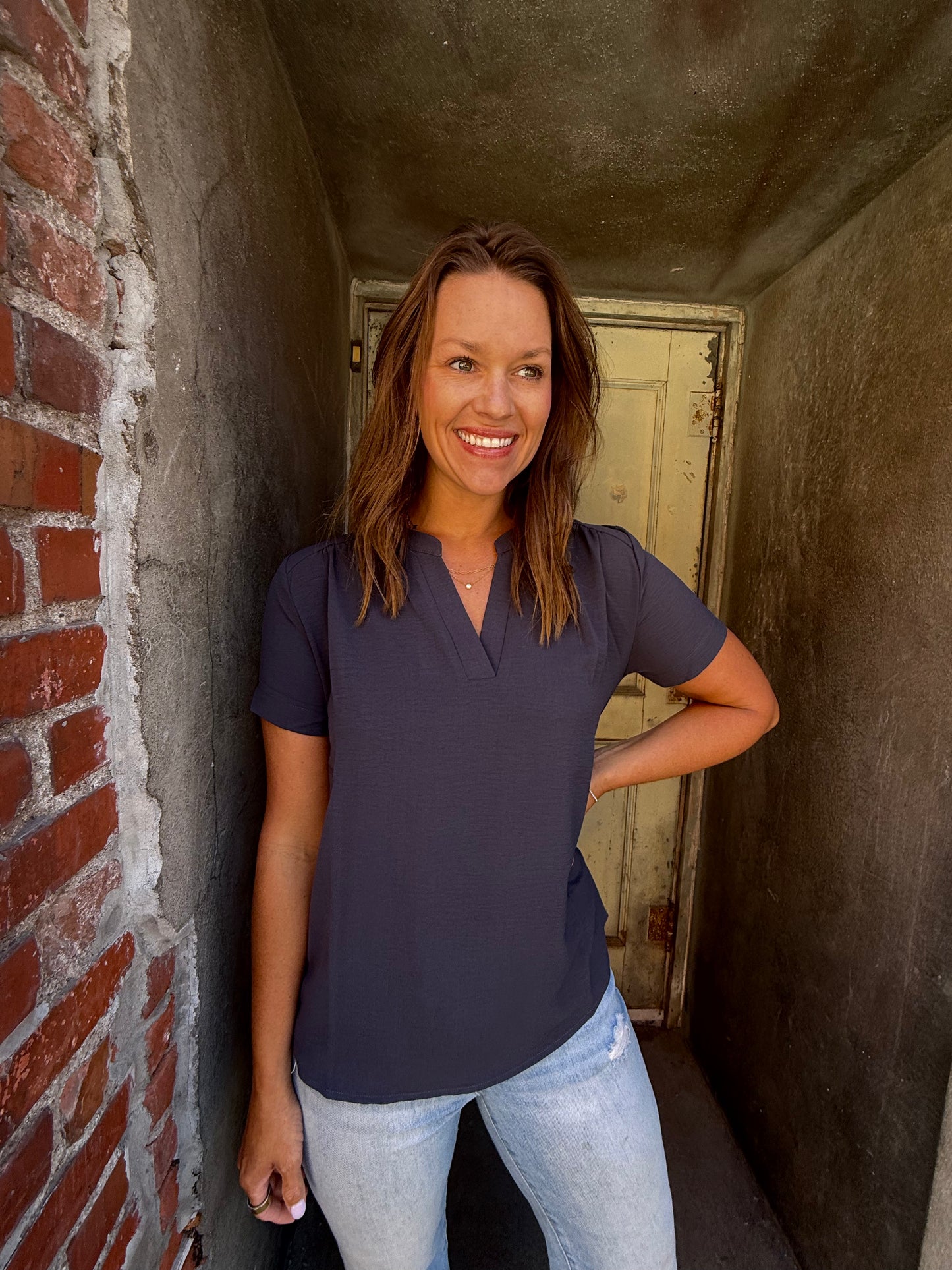 Airflow V Neck Blouse 2 (8 COLORS)