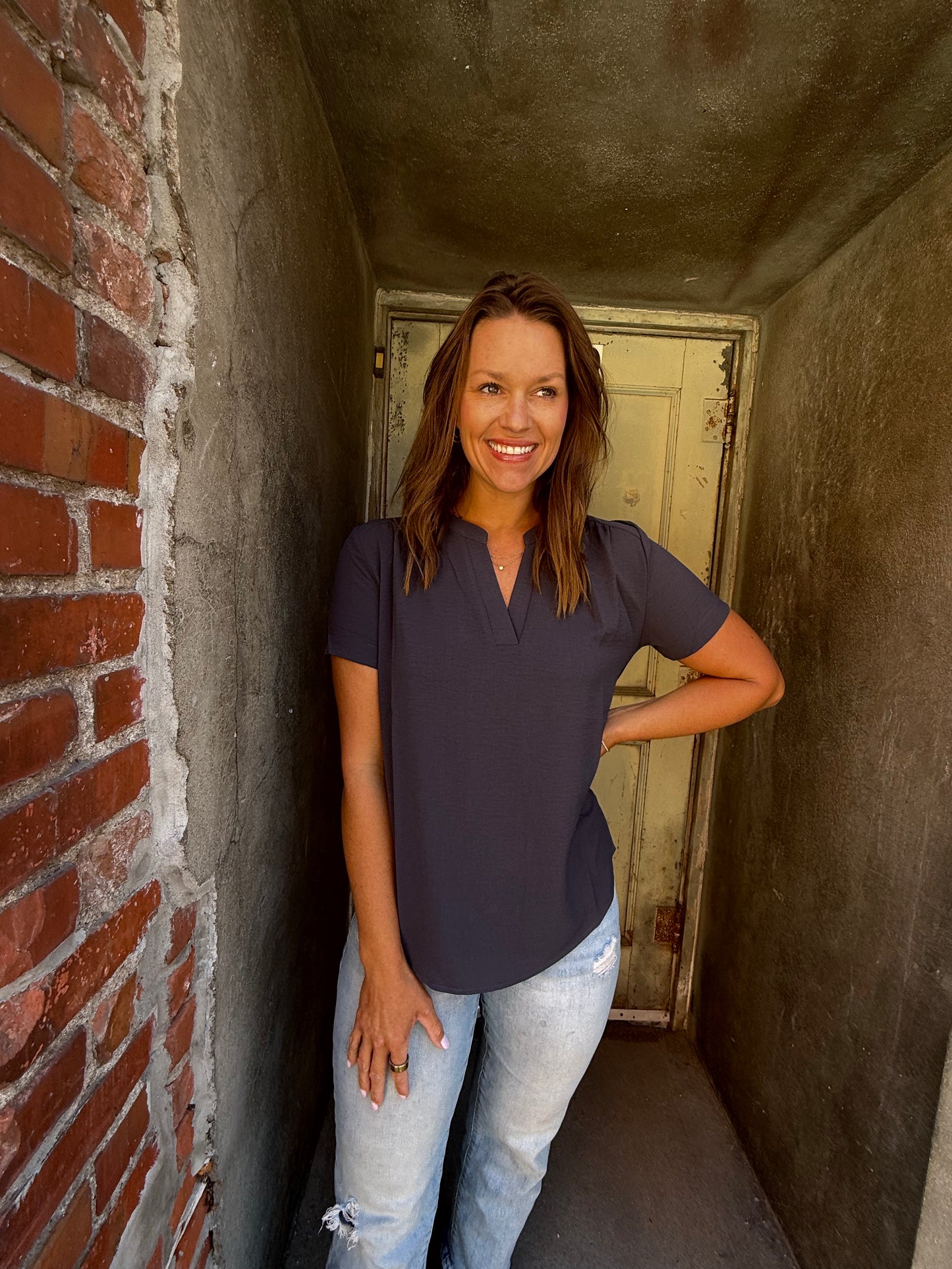 Airflow V Neck Blouse 2 (8 COLORS)
