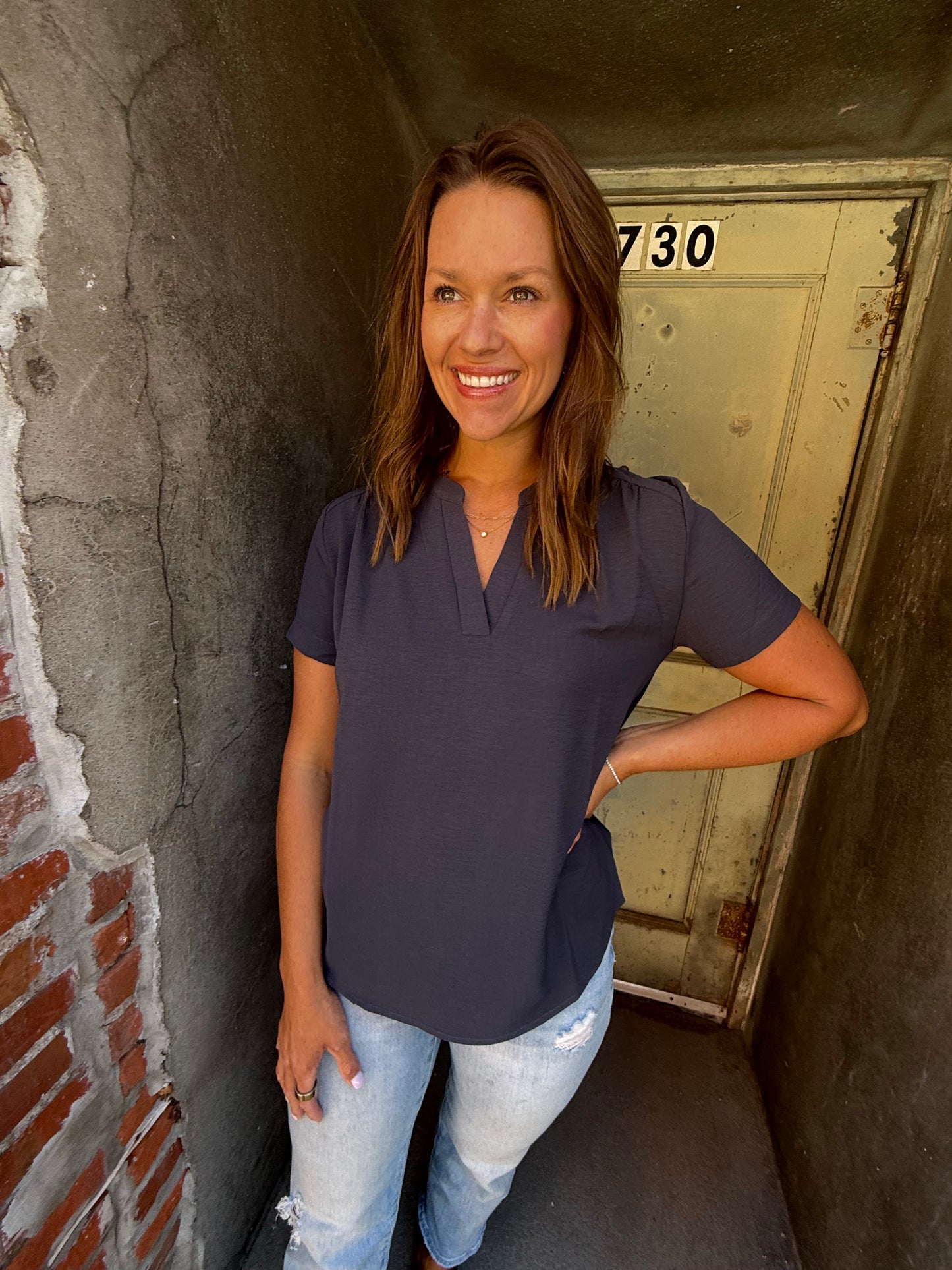 Airflow V Neck Blouse 2 (8 COLORS)