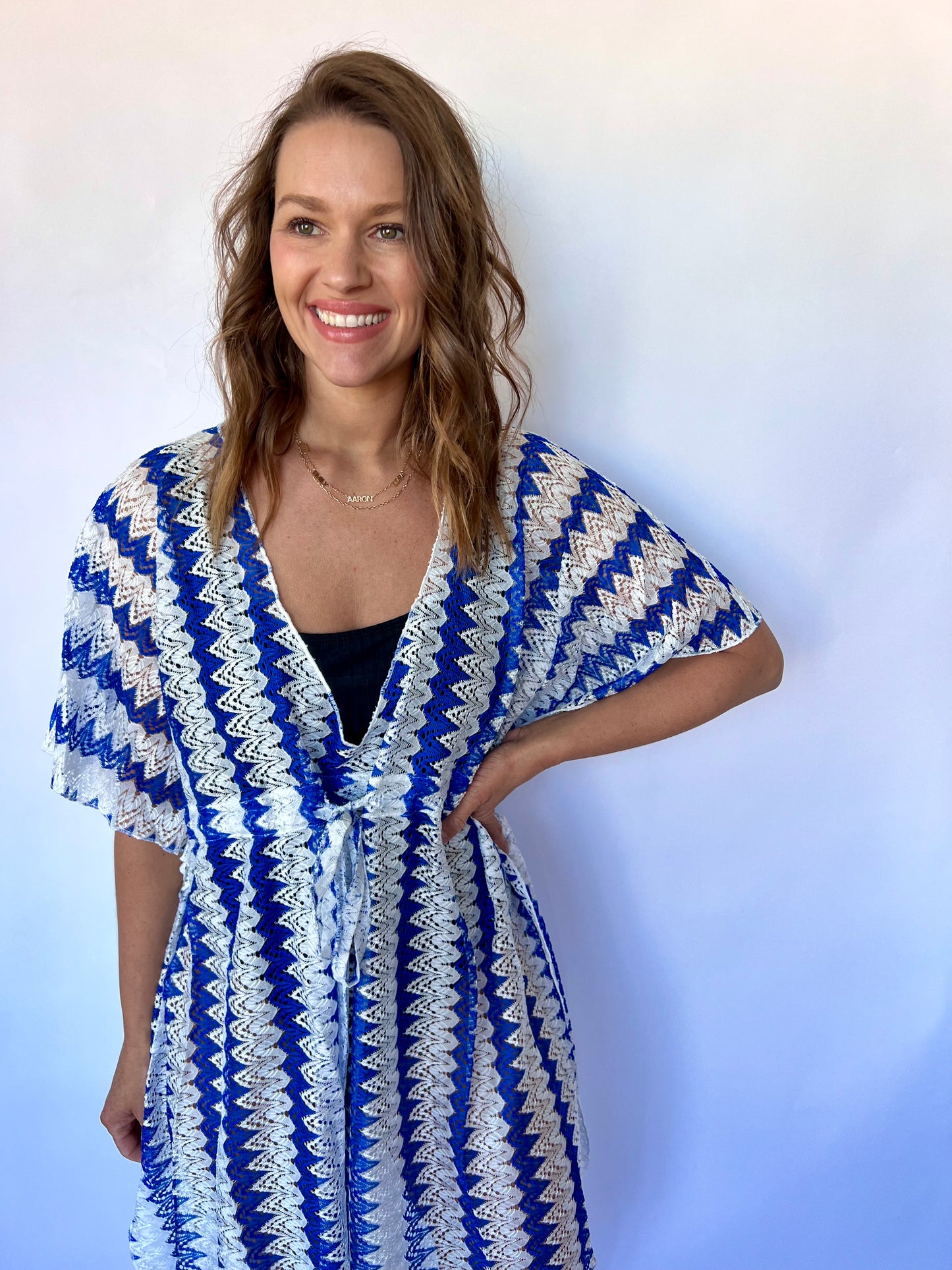 Crochet Lace Cover Up - Blue