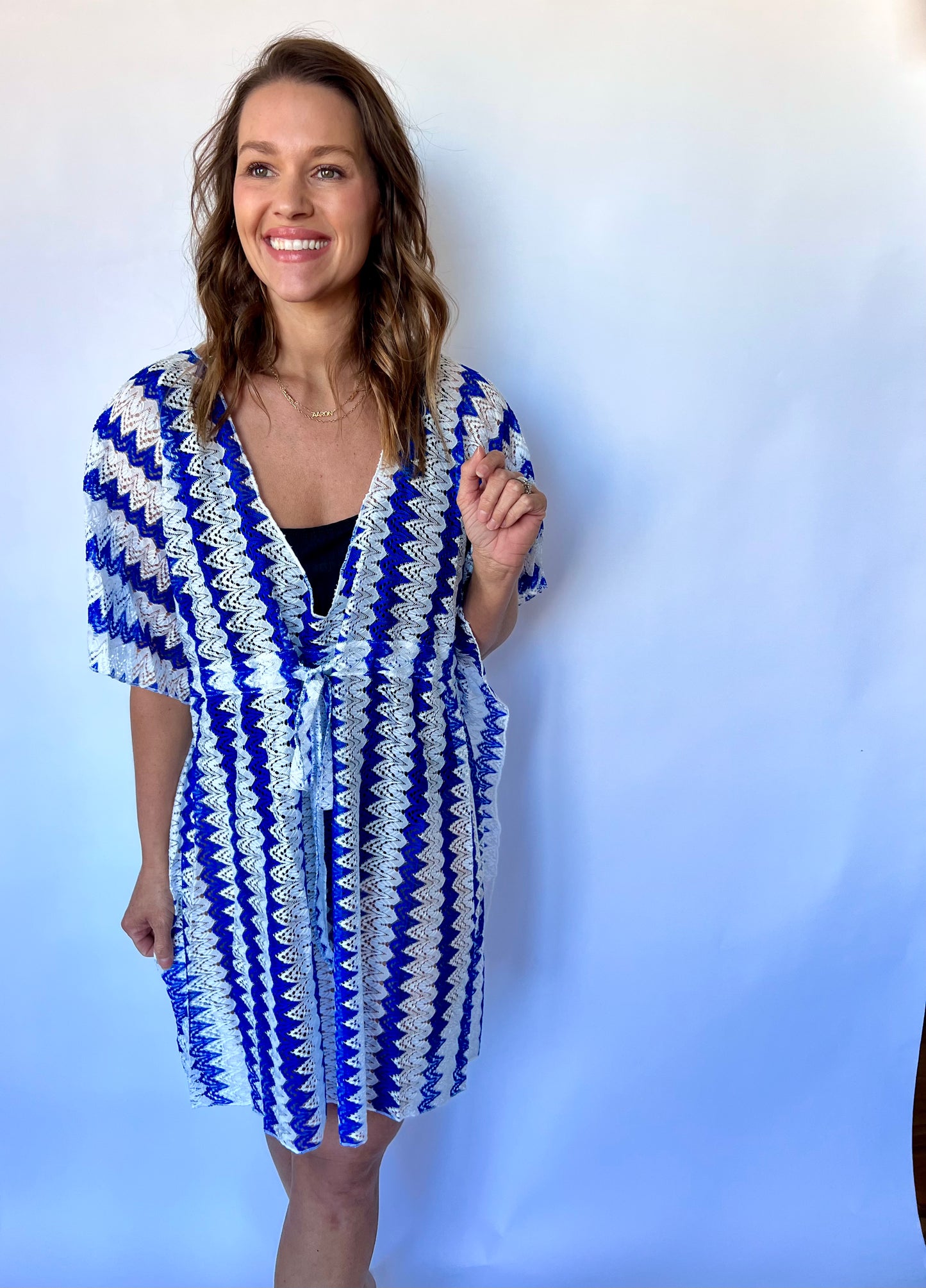 Crochet Lace Cover Up - Blue