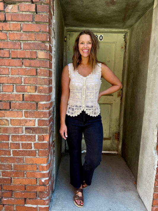 Boho Bloom Crochet Tank