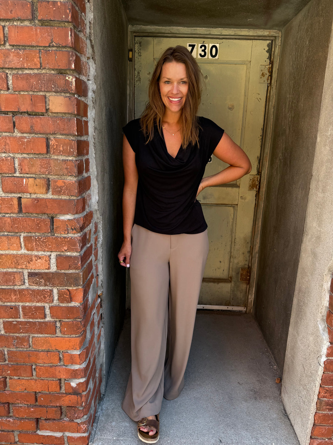 The Blackboard Cowl Top