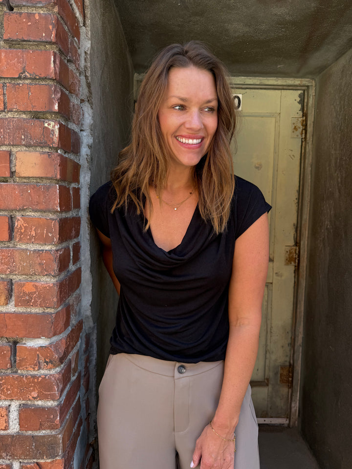 The Blackboard Cowl Top