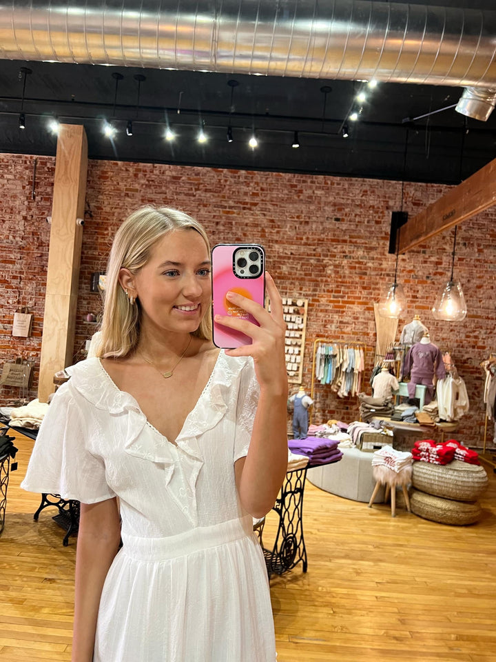 White Short Sleeve Dress