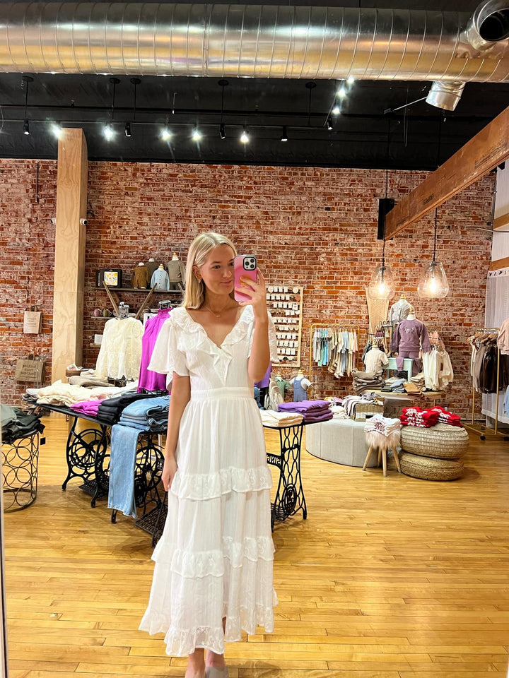 White Short Sleeve Dress