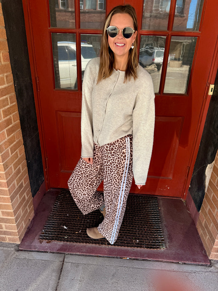 The Sloane Leopard Print Wide Leg Pants