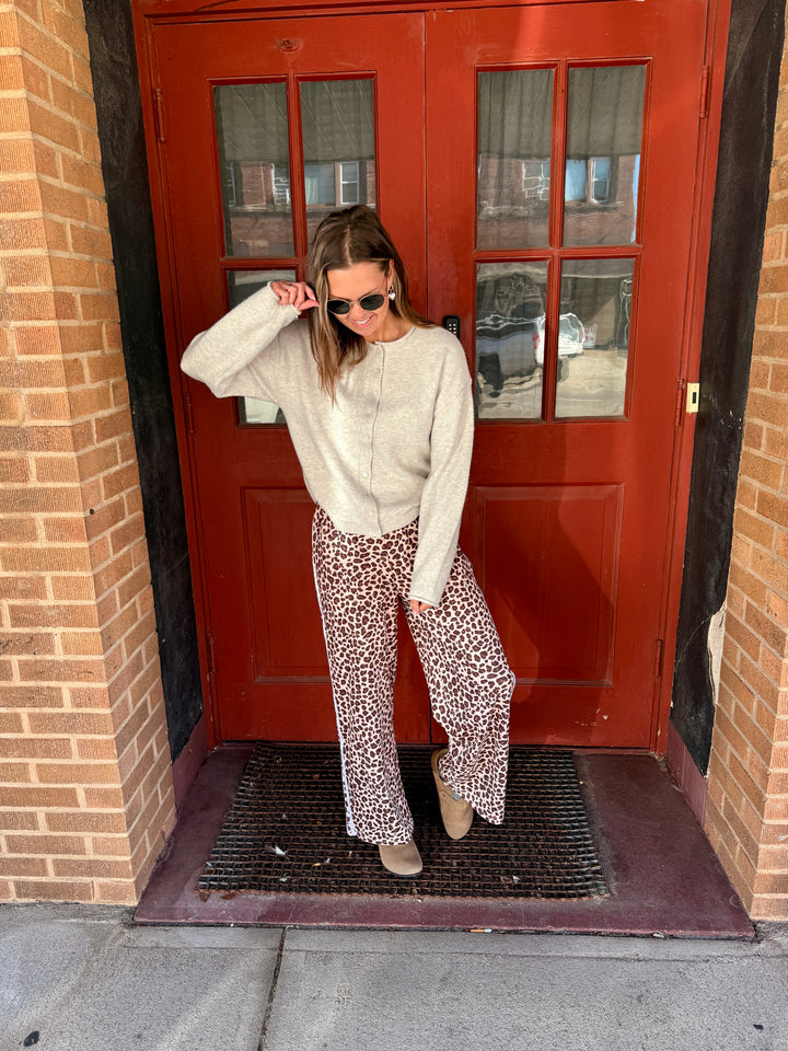 The Sloane Leopard Print Wide Leg Pants