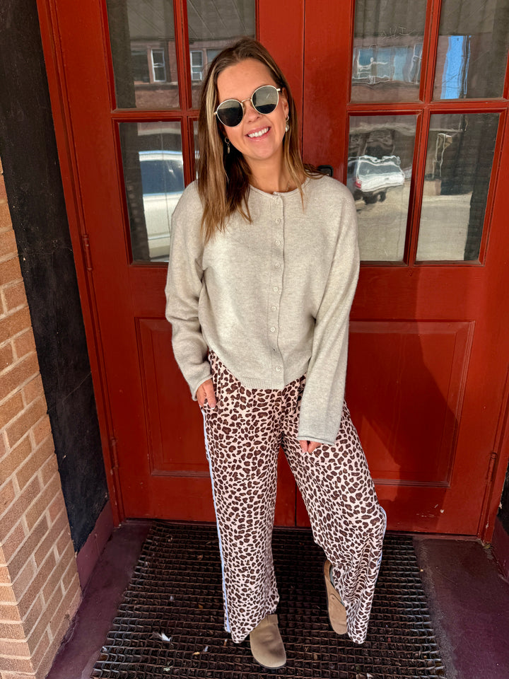 The Sloane Leopard Print Wide Leg Pants