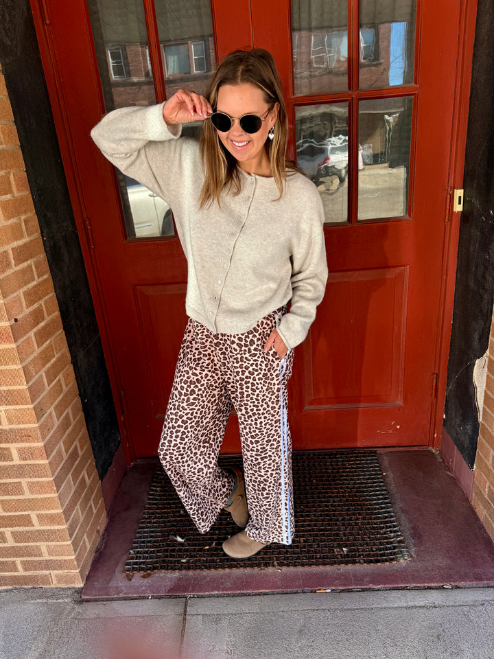 The Sloane Leopard Print Wide Leg Pants
