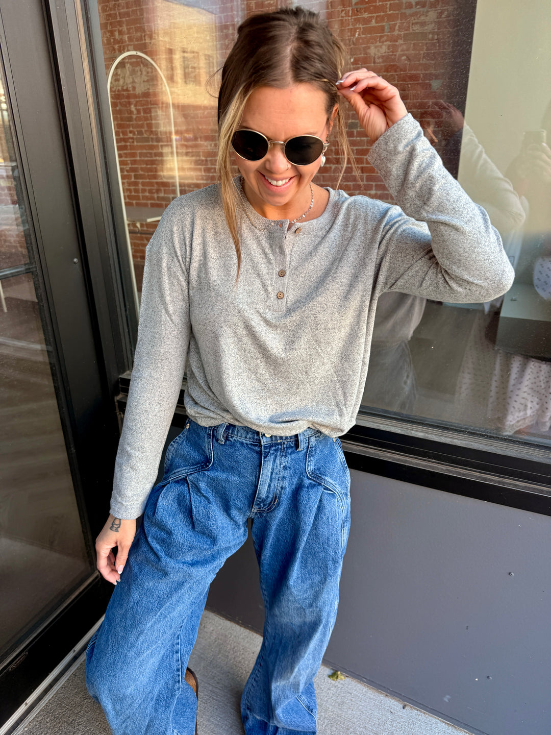Basic Soft Long Sleeve Henley Top