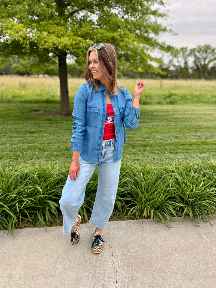 Harper Lyocell Button-Down Shirt