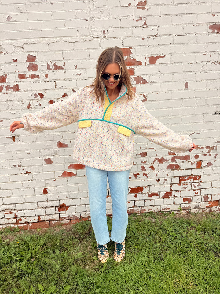 The Alpine Ditsy Pullover in Ivory