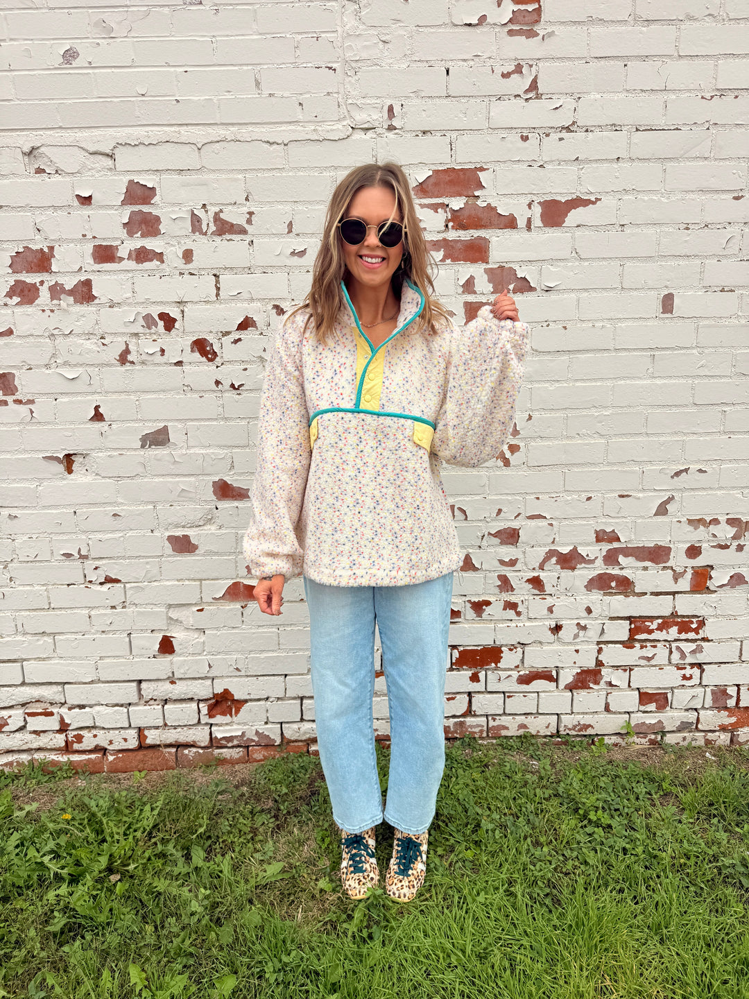 The Alpine Ditsy Pullover in Ivory