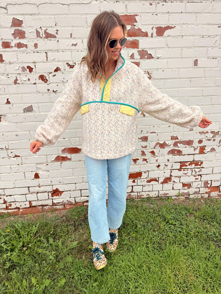 The Alpine Ditsy Pullover in Ivory
