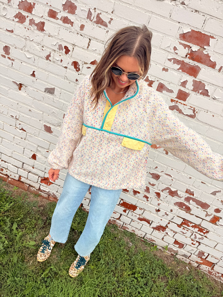The Alpine Ditsy Pullover in Ivory