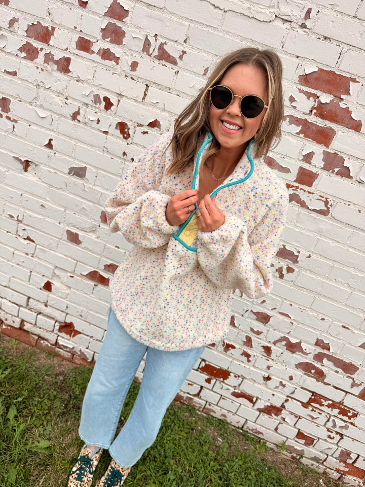 The Alpine Ditsy Pullover in Ivory
