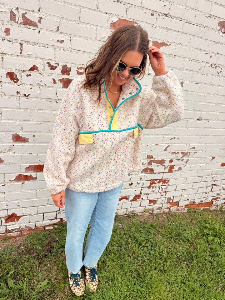 The Alpine Ditsy Pullover in Ivory