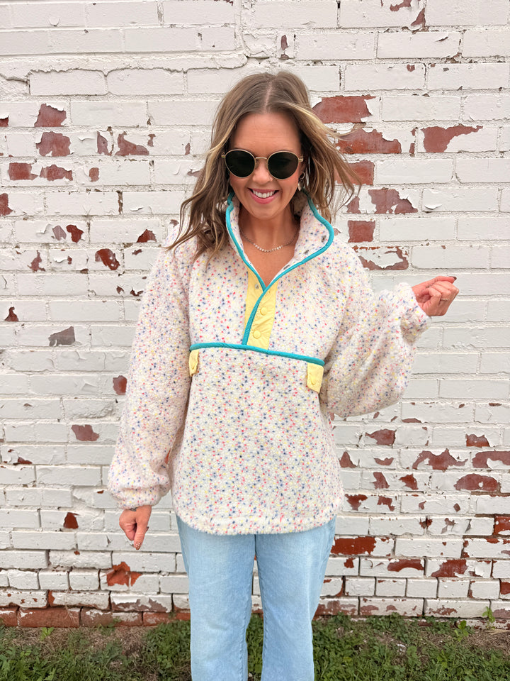 The Alpine Ditsy Pullover in Ivory