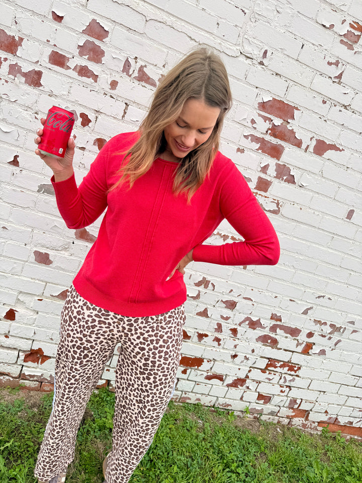 The Double Seam Everyday Sweater - Red