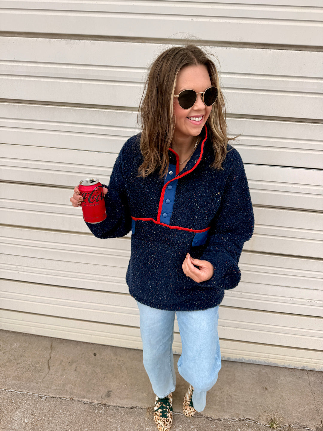 The Alpine Ditsy Pullover in Navy