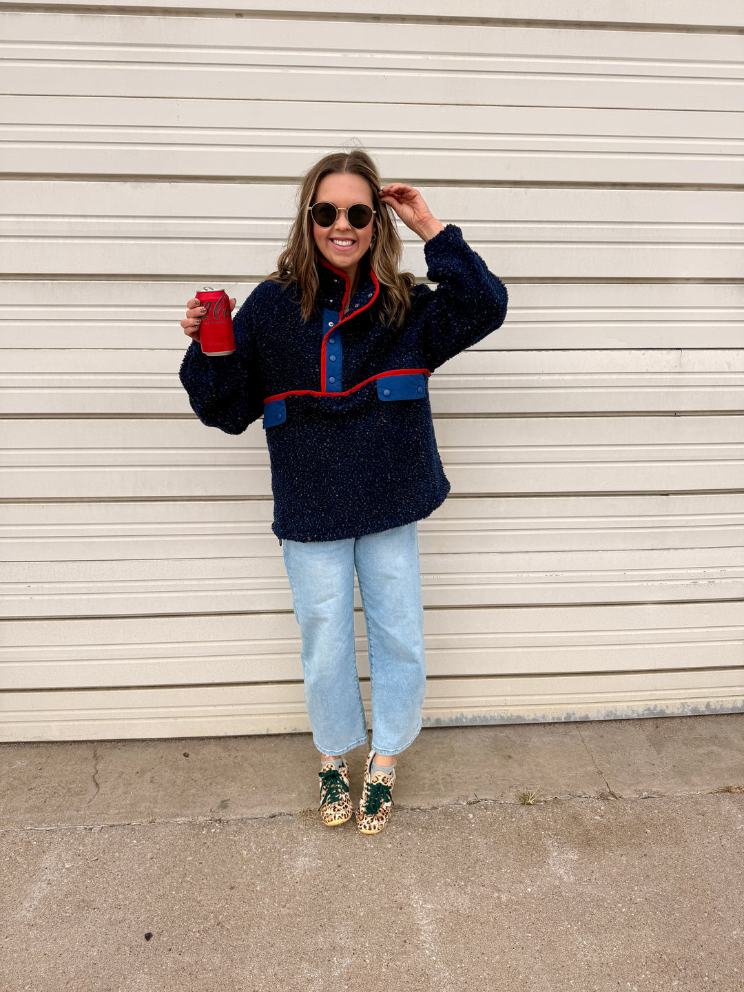 The Alpine Ditsy Pullover in Navy