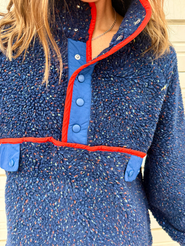 The Alpine Ditsy Pullover in Navy