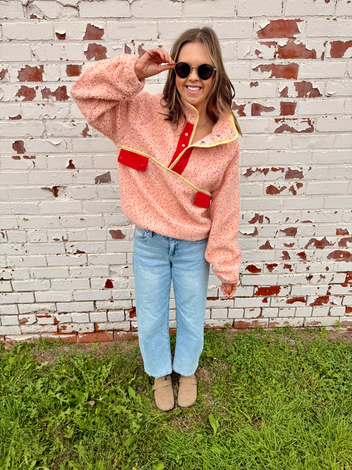 The Alpine Ditsy Pullover in Pink