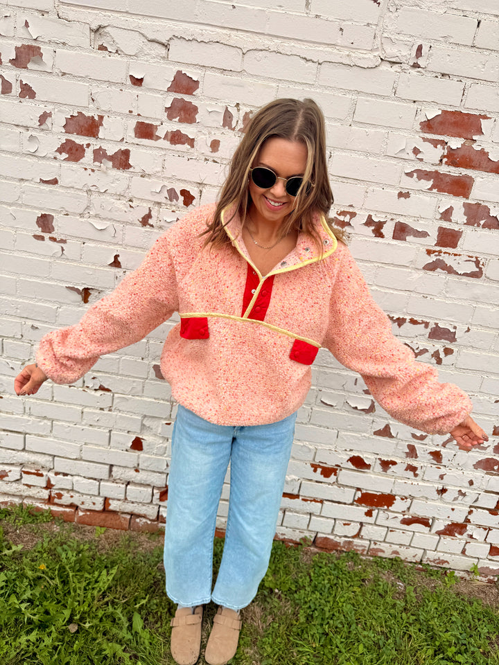 The Alpine Ditsy Pullover in Pink