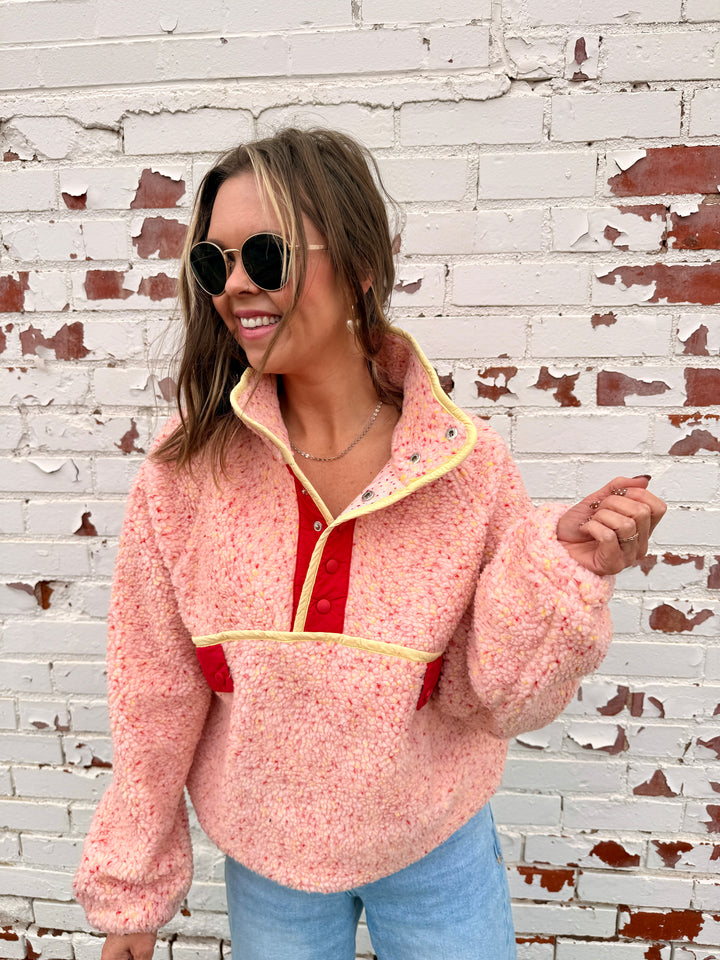 The Alpine Ditsy Pullover in Pink
