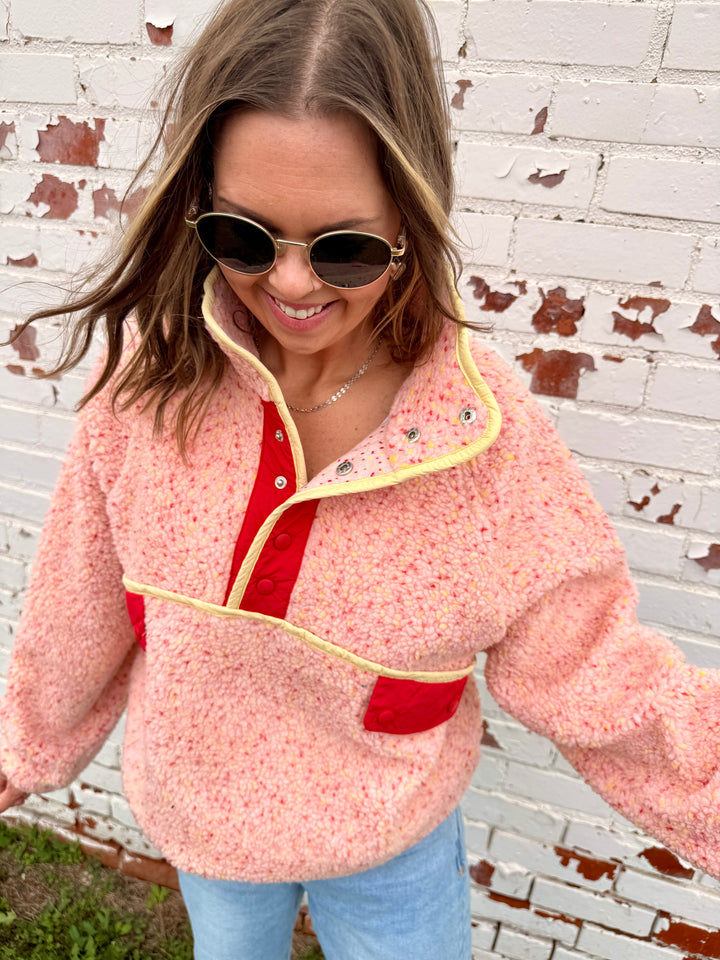 The Alpine Ditsy Pullover in Pink
