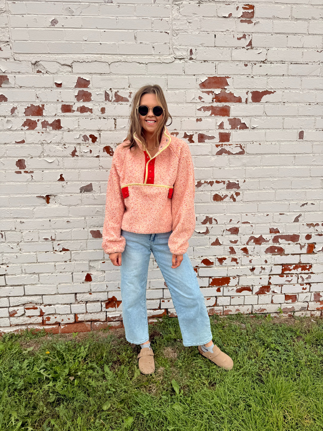 The Alpine Ditsy Pullover in Pink
