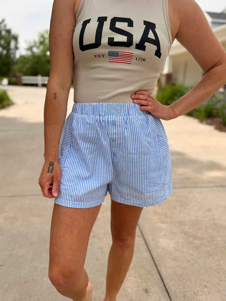 Firecracker Boxer Shorts -Blue